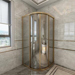Bronz Gold Oval Reflekte Cam Duşakabin