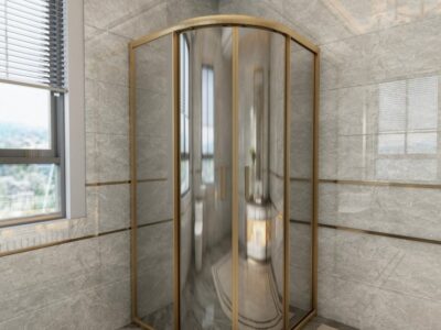 Bronz Gold Oval Reflekte Cam Duşakabin